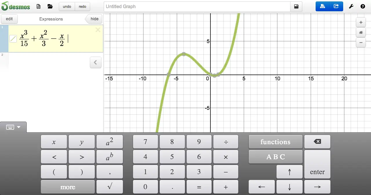 приклад додатку Desmos